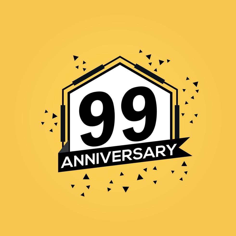 99 años aniversario logo vector diseño cumpleaños celebracion con geométrico aislado diseño