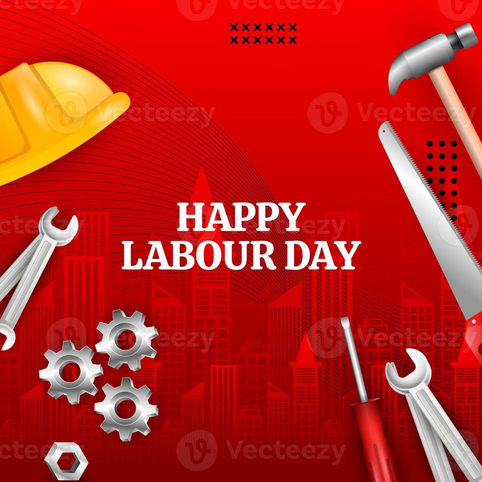 Happy Labor Day. Poster or Banner. 1 May International labour day photo