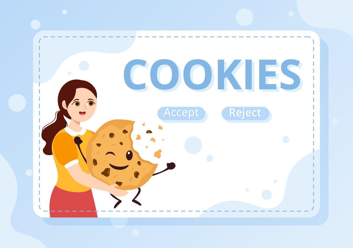 Internet Cookies Technology Illustration with Track Cookie Record of Browsing a Website in Flat Cartoon Hand Drawn Landing Page Templates vector