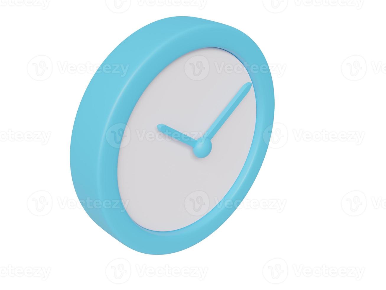 Blue cartoon clock. 3d render. photo
