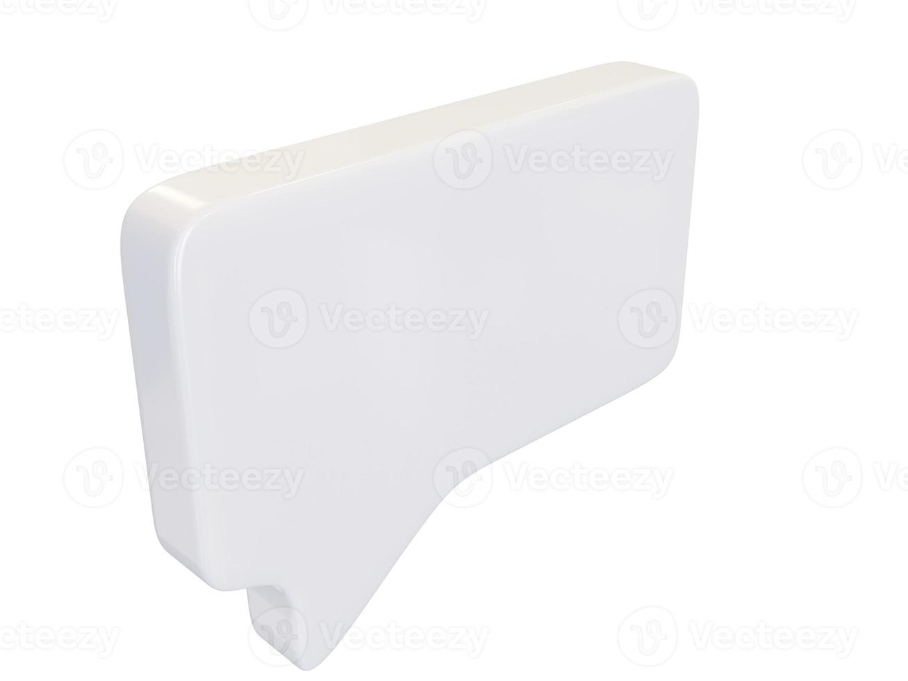 White rectangular dialog bubble. 3d render. photo