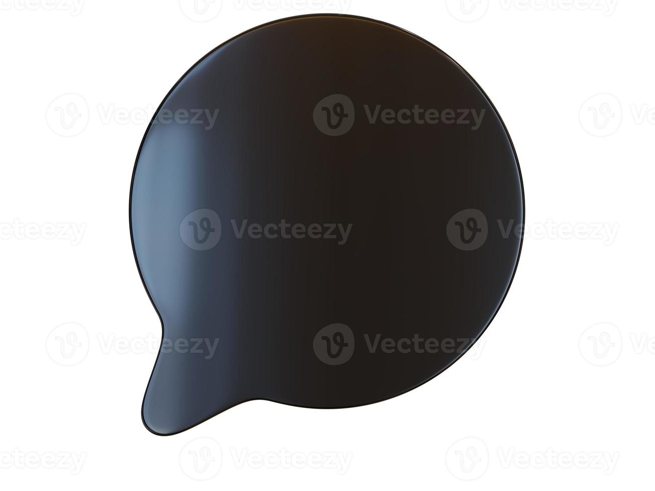 Black round dialog bubble. 3d render. photo
