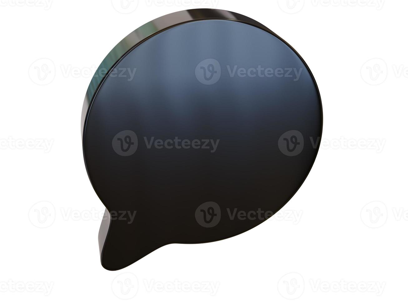 Black round dialog bubble. 3d render. photo