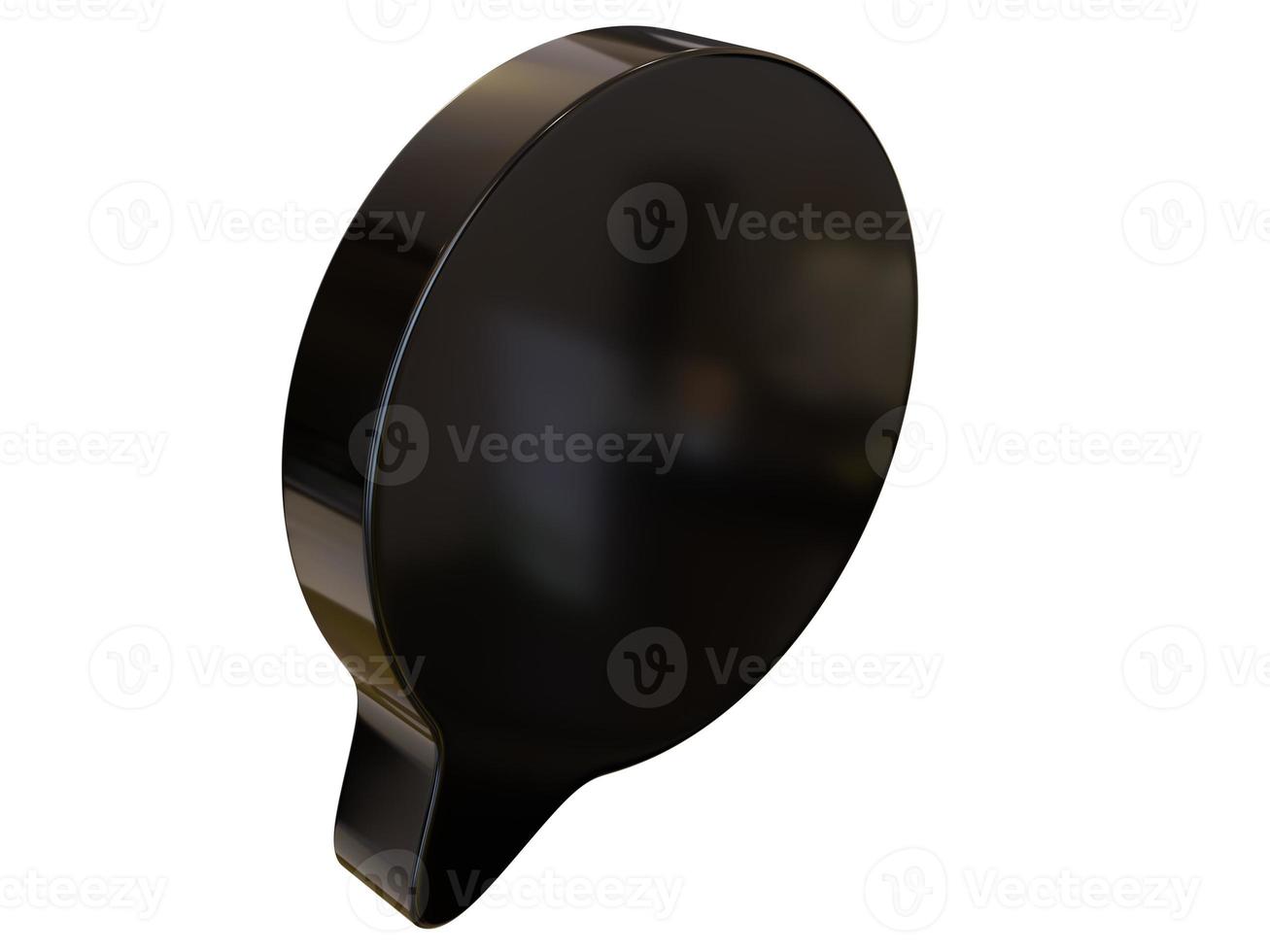 Black round dialog bubble. 3d render. photo