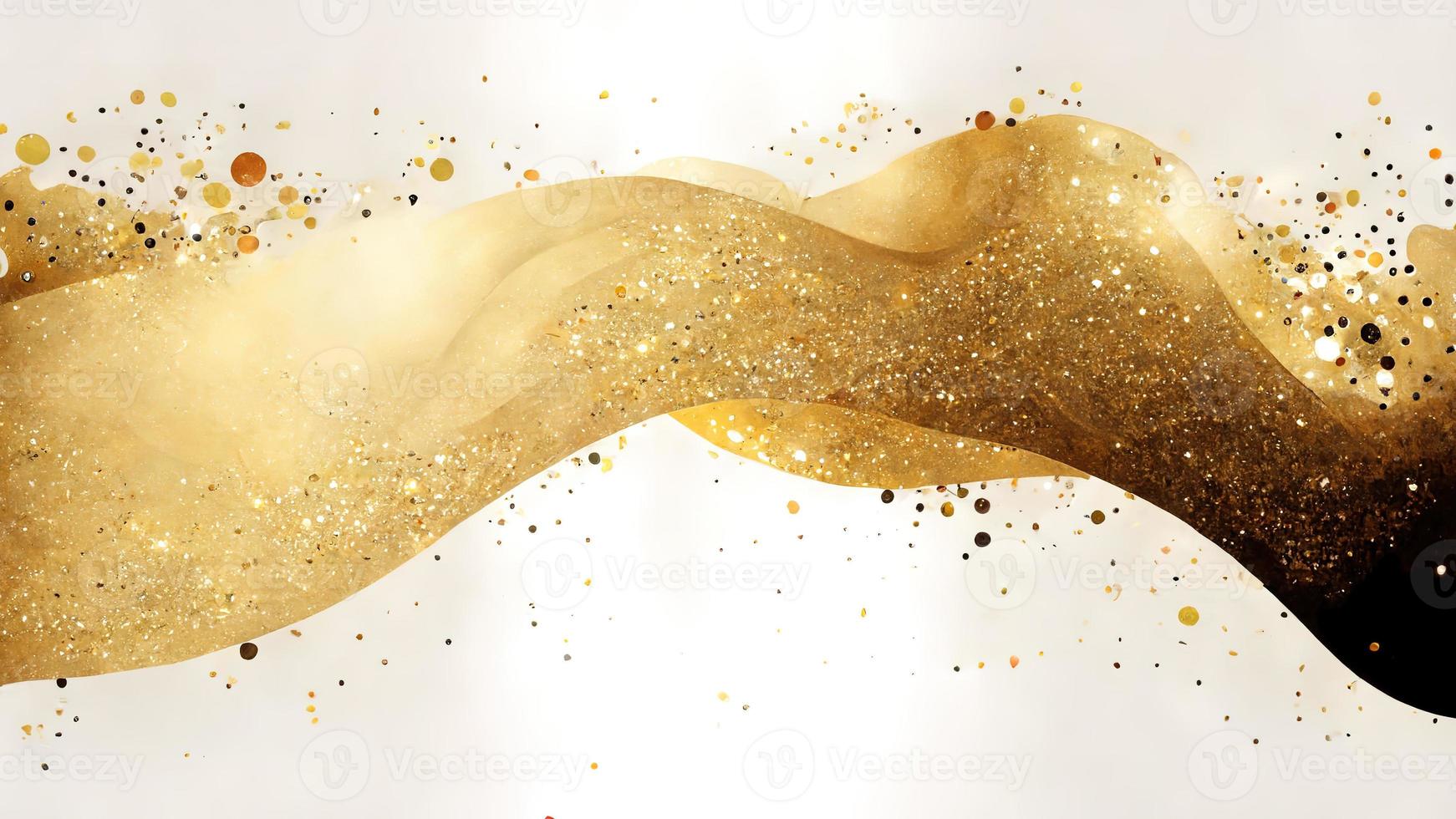 Light Christmas golden luxury glitter background. photo