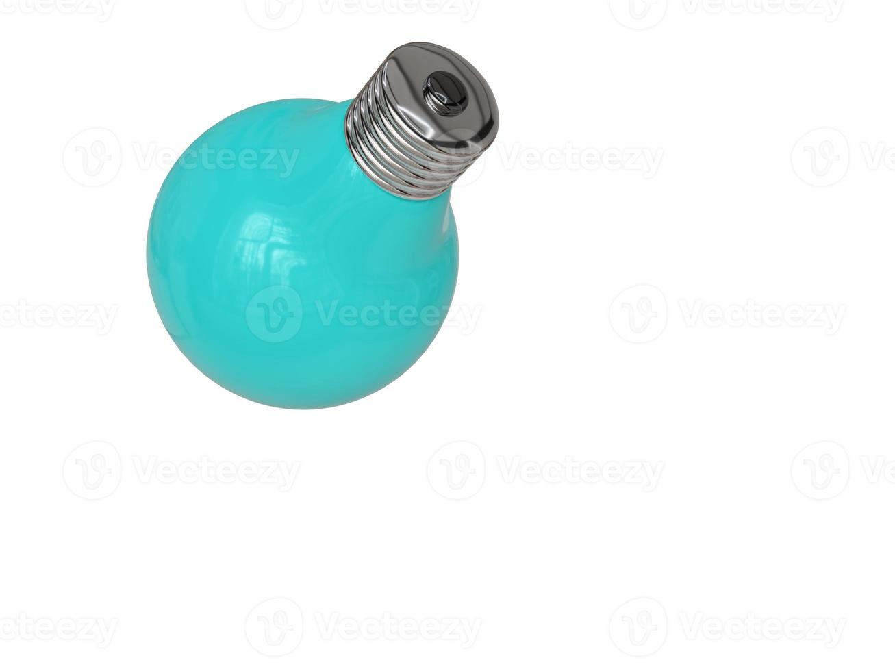 Blue light bulb. 3d render photo