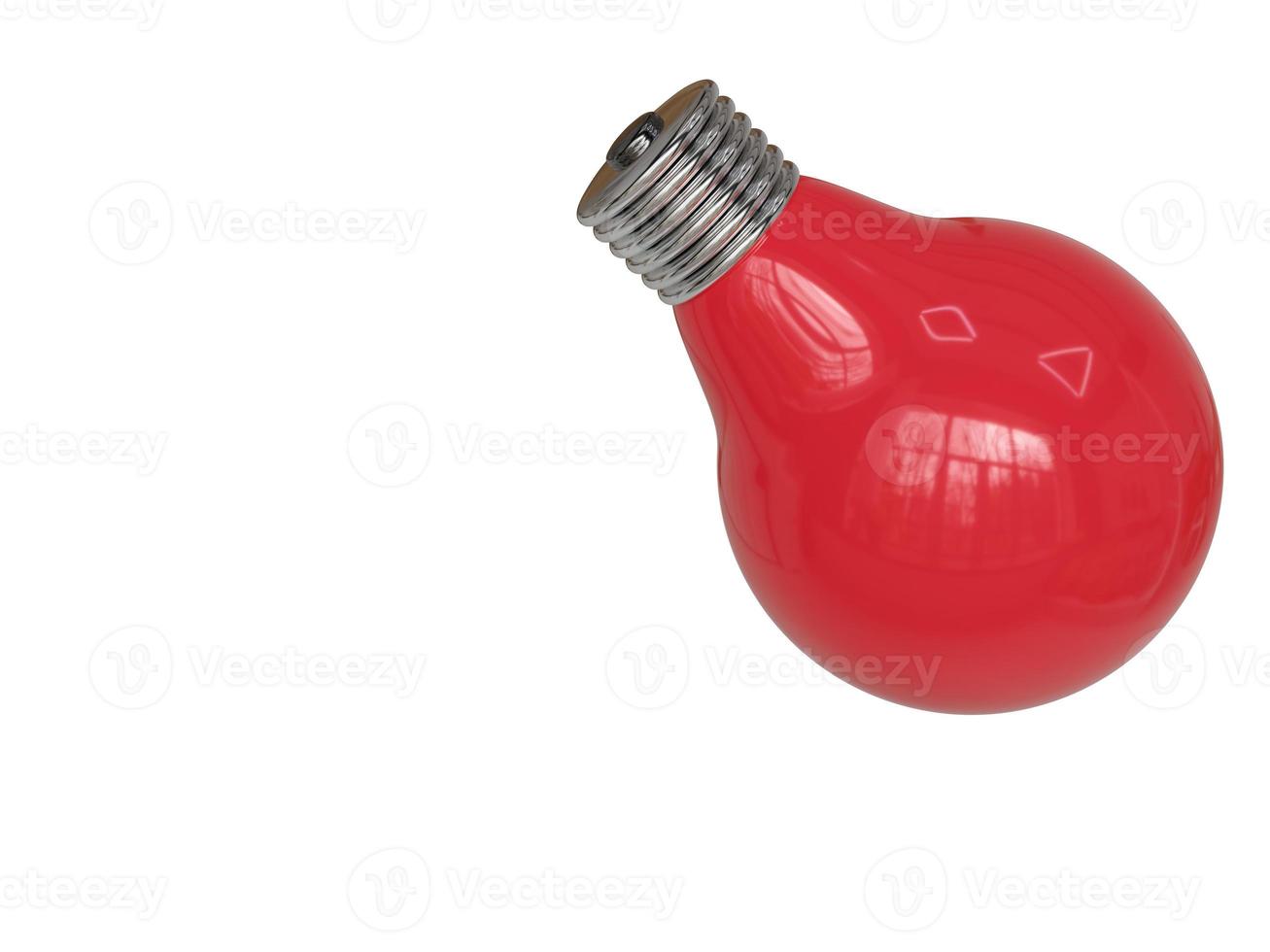 Red light bulb. 3d render photo