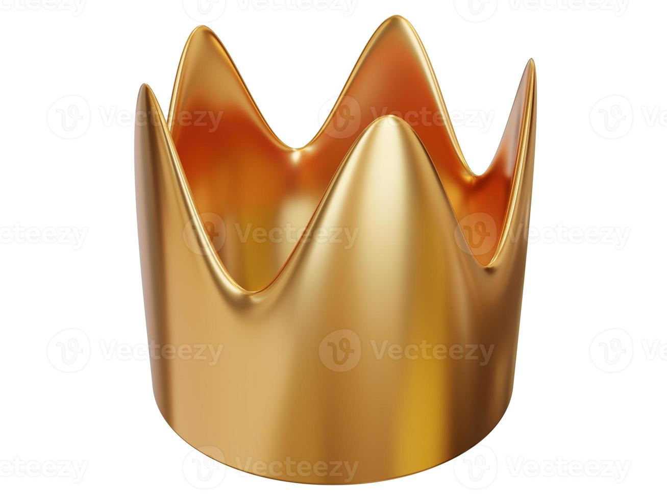 Golden cartoon crown. 3d render. photo