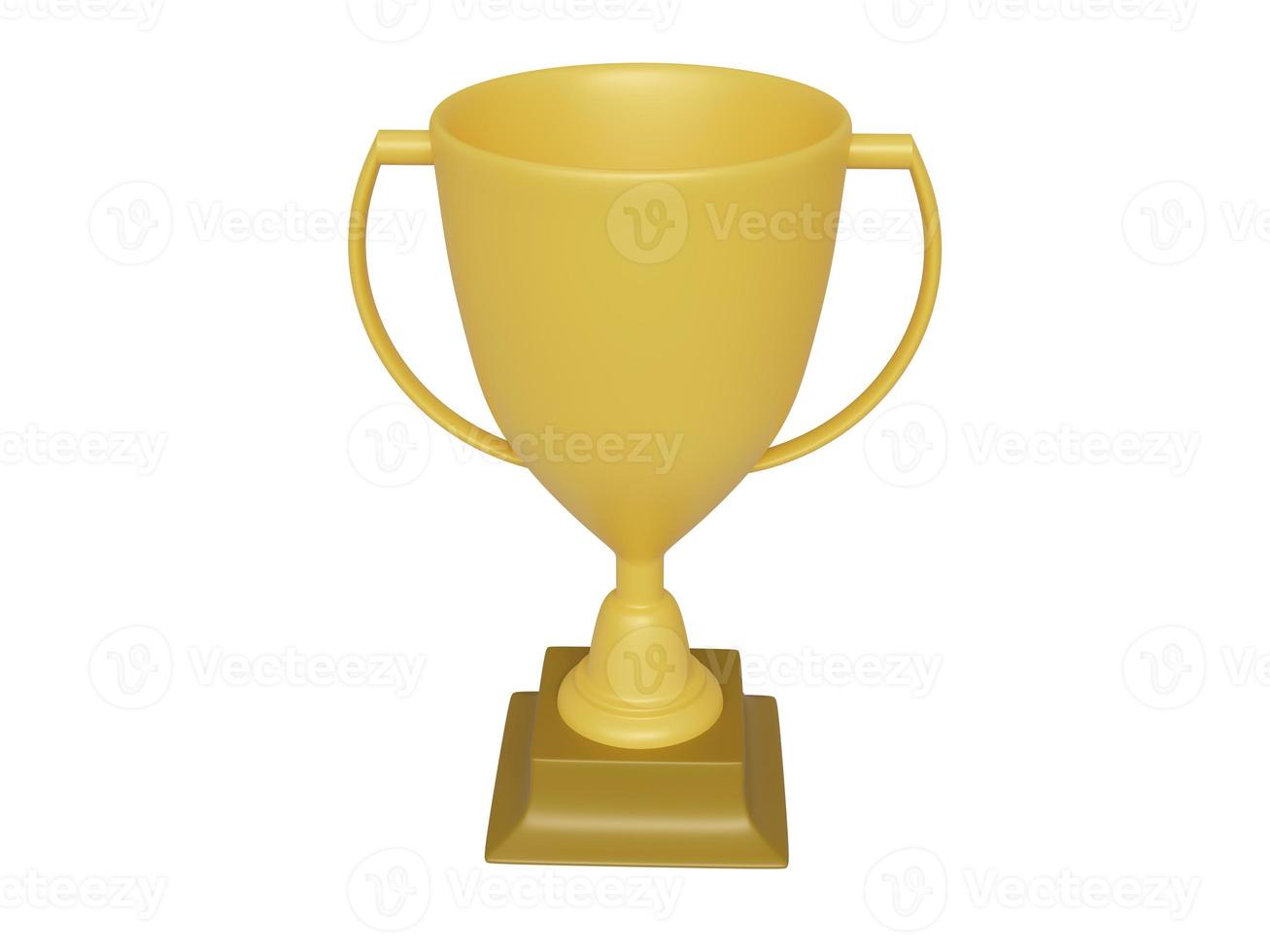 Golden award cup. 3d render photo