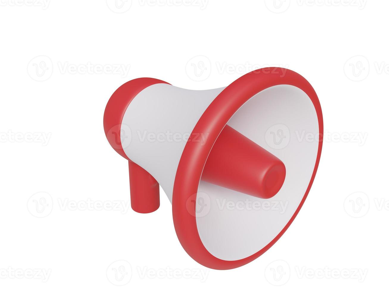 White red megaphone. 3d render. photo