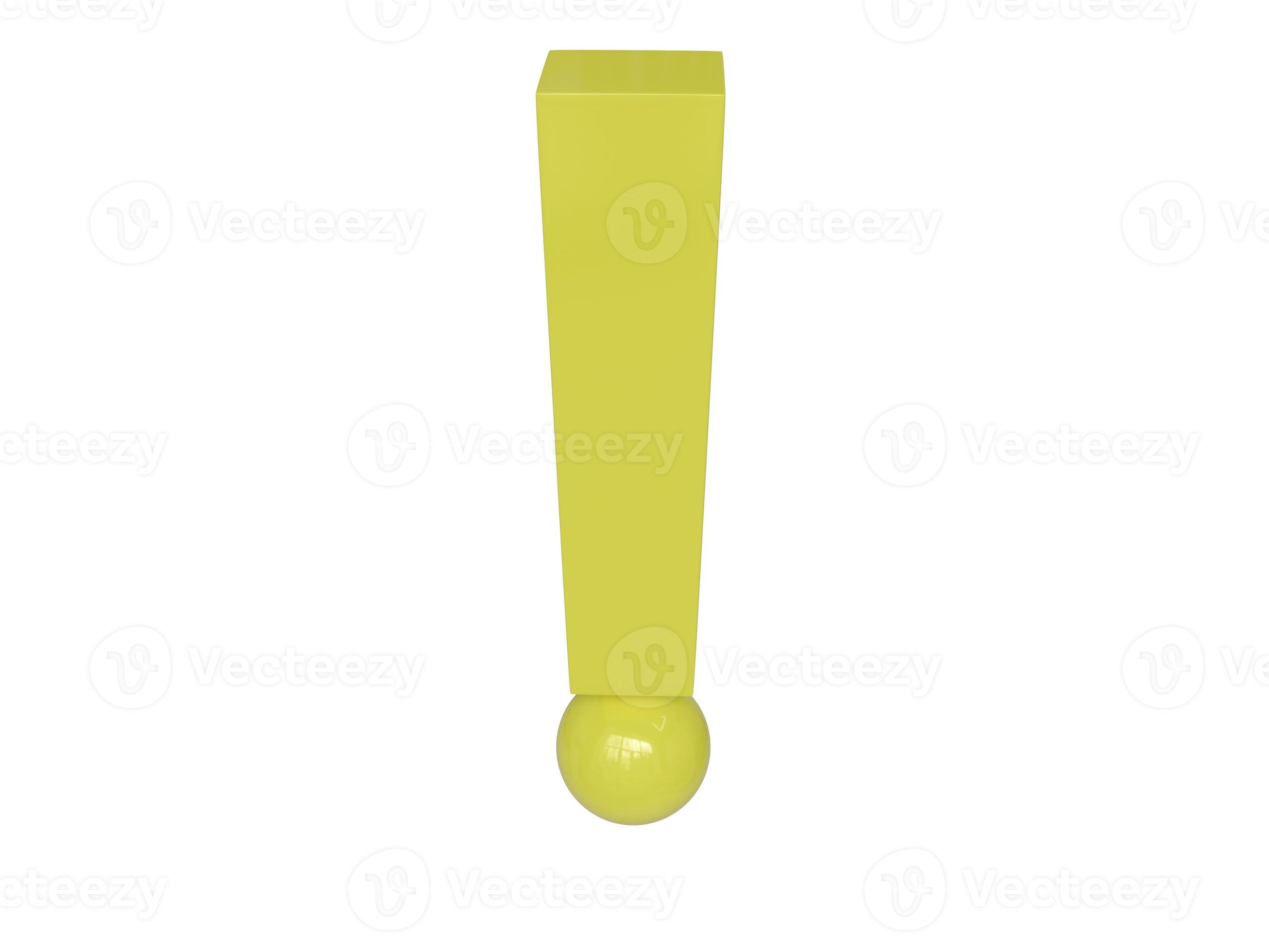 Yellow exclamation mark. 3d render. 22028919 Stock Photo at Vecteezy