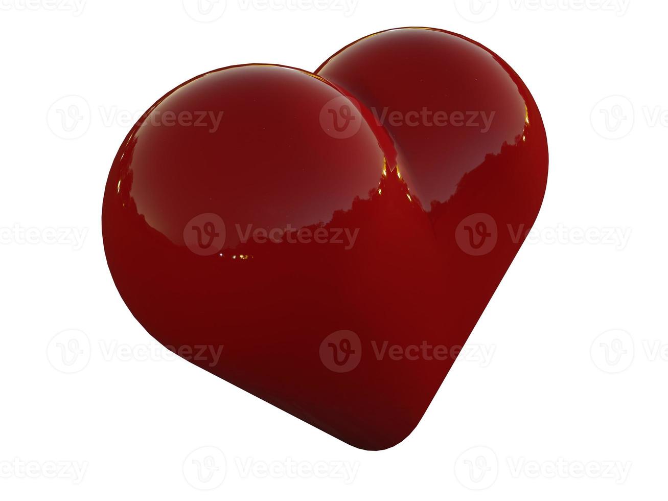 Lovely red heart. 3d render. photo