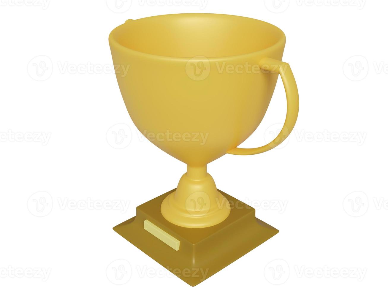 Golden award cup. 3d render photo