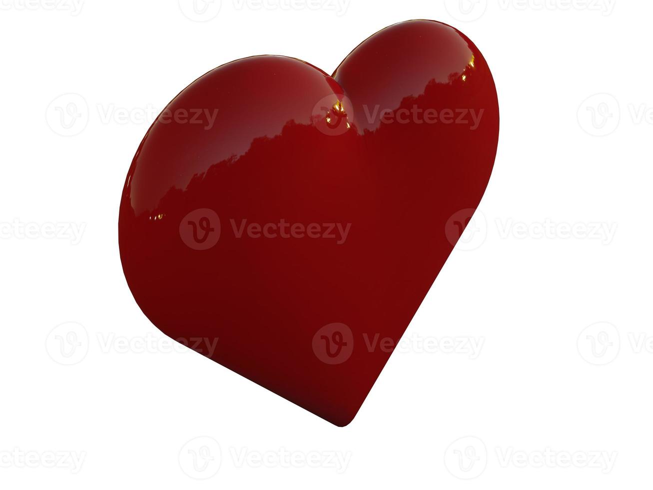 Lovely red heart. 3d render. photo