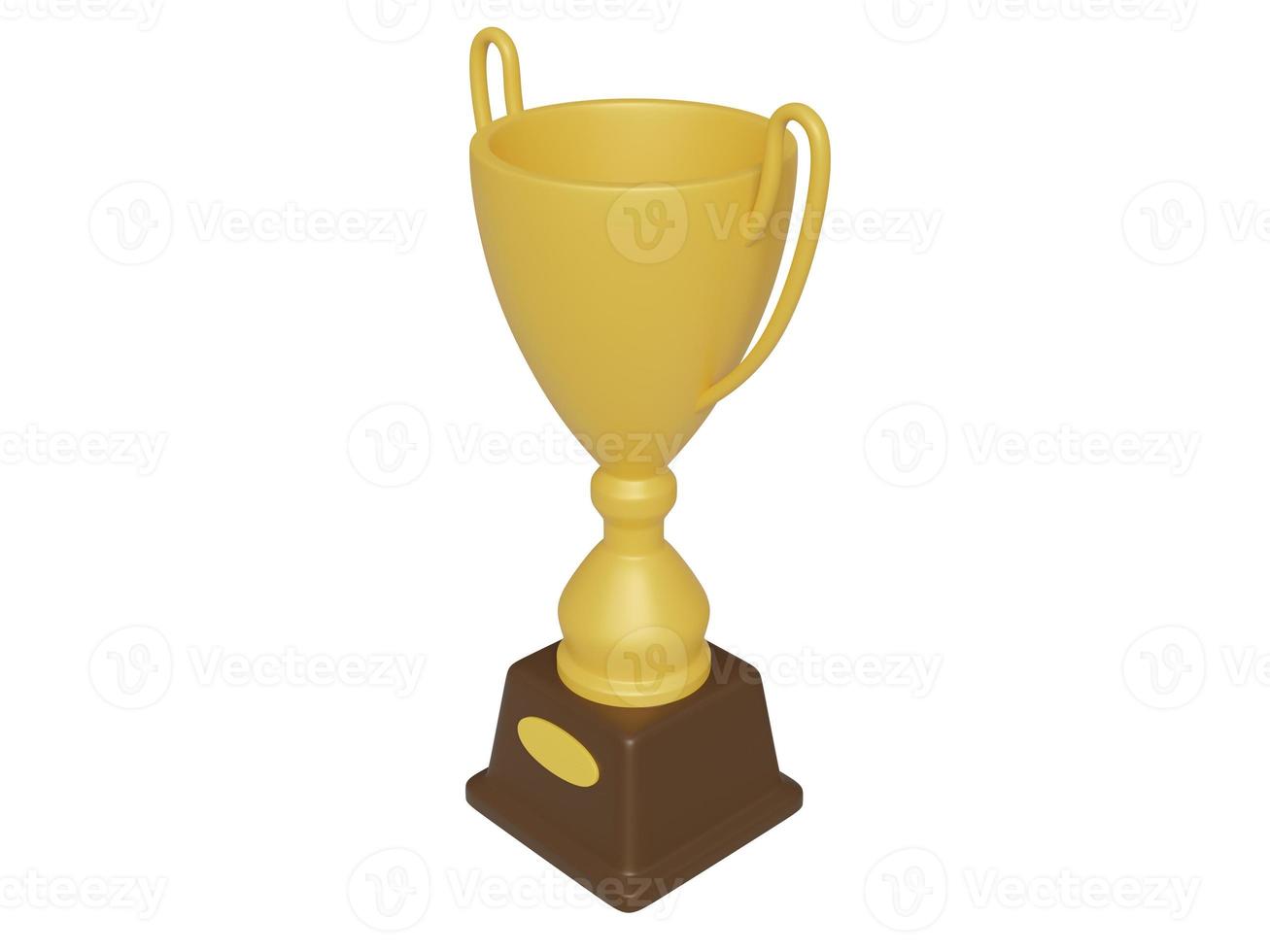 Golden award cup. 3d render photo