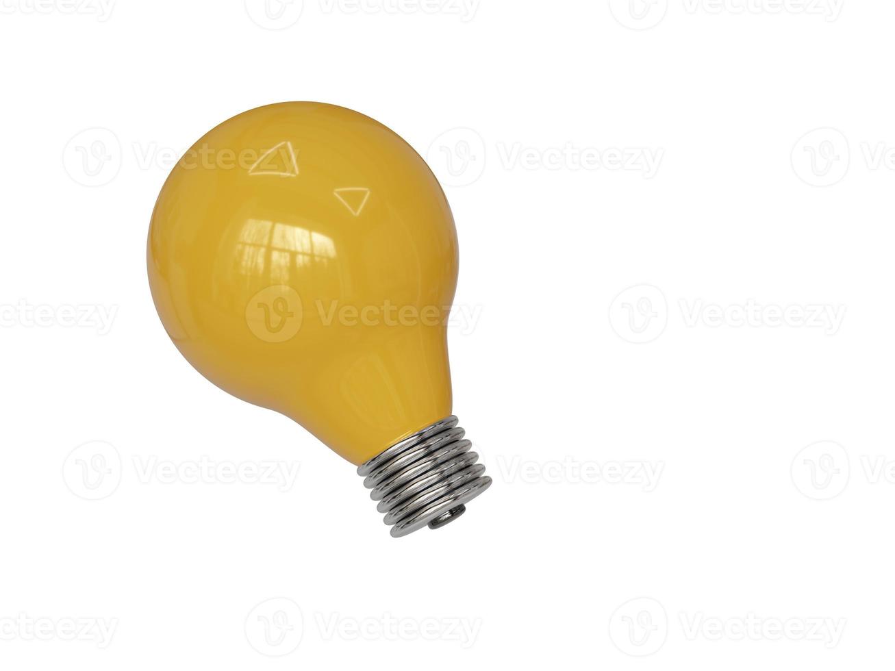 Yellow light bulb. 3d render photo