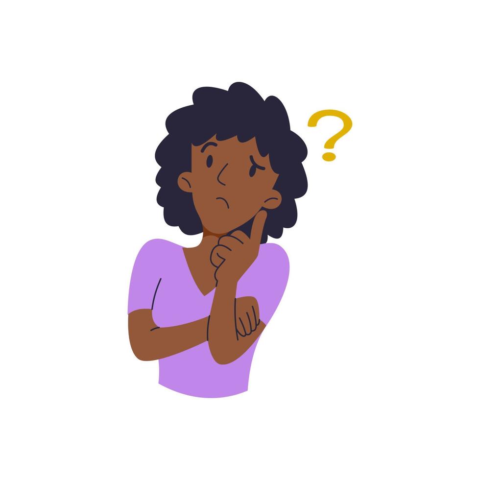 Avatar Thinking illustration simple design full color, cute and cool vector