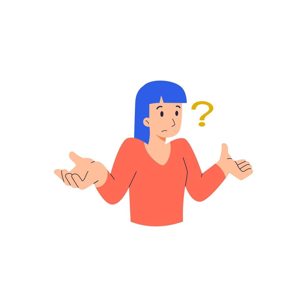Avatar Thinking illustration simple design full color, cute and cool vector