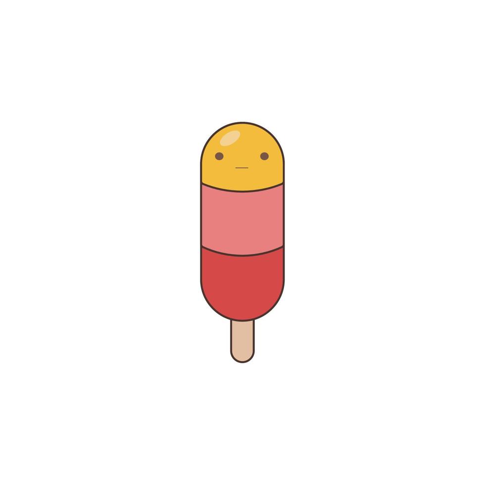 Collection of colorful ice cream icons. Vector illustration isolated on background