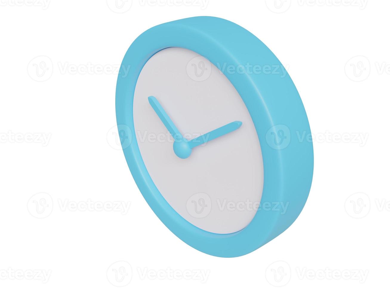 Blue cartoon clock. 3d render. photo