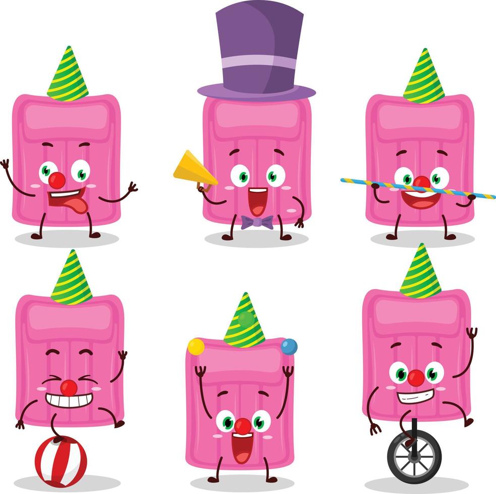 Cartoon character of air mattress with various circus shows vector