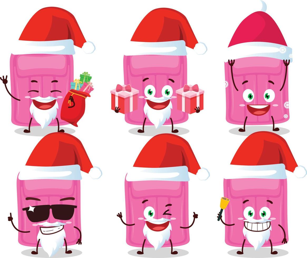 Papa Noel claus emoticones con aire colchón dibujos animados personaje vector