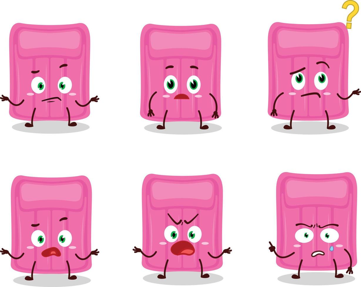 Cartoon character of air mattress with what expression vector