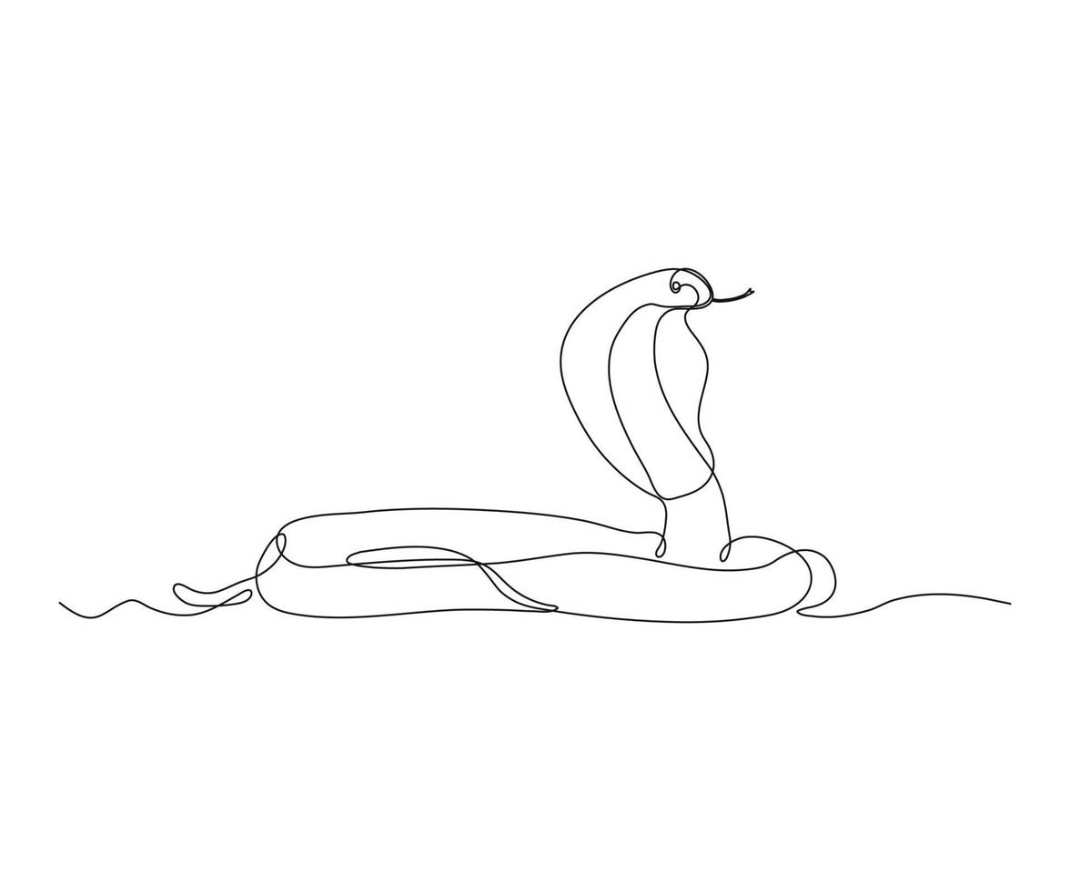 abstract Snake, cobra Continuous One Line Drawing vector