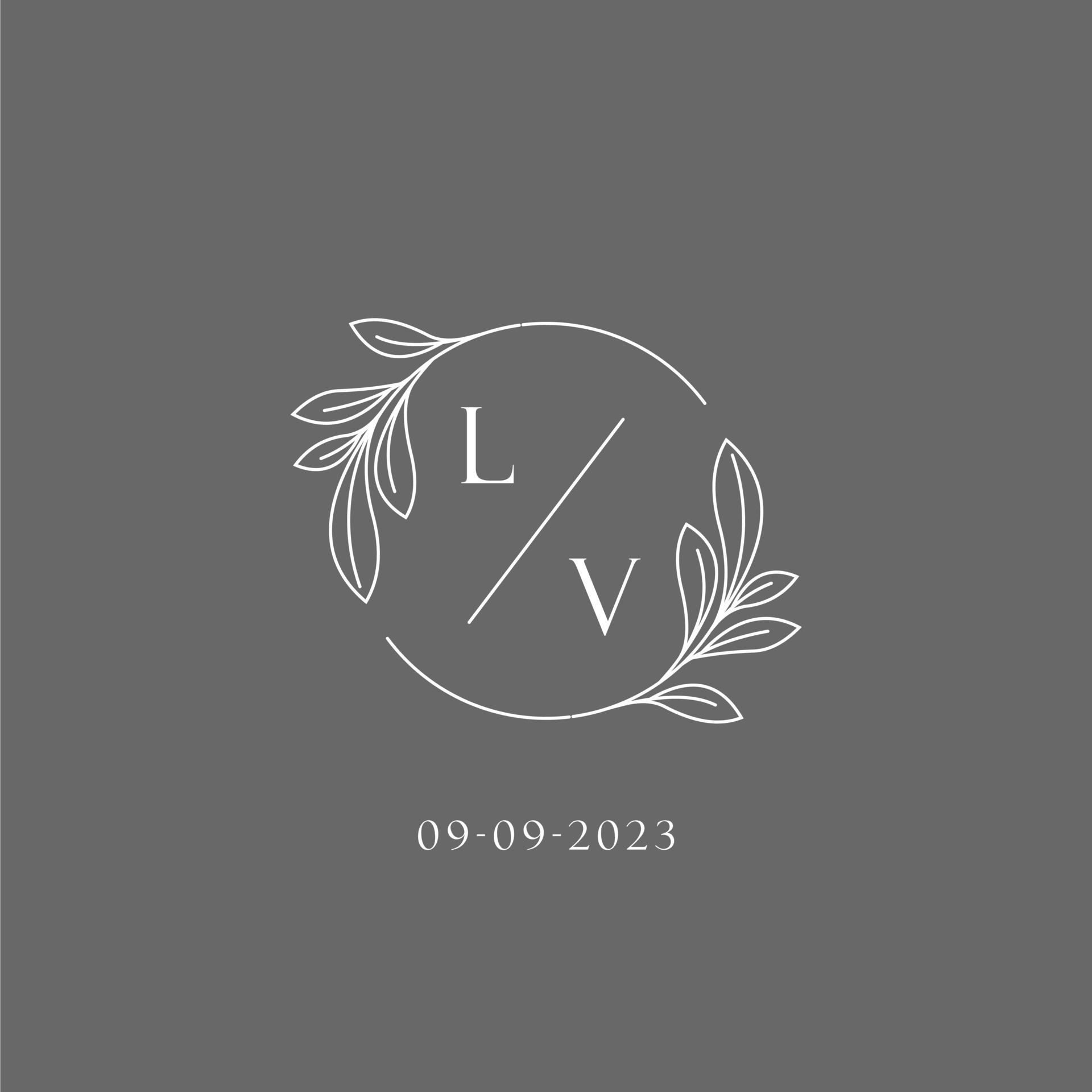 Letter LV wedding monogram logo design creative floral style initial