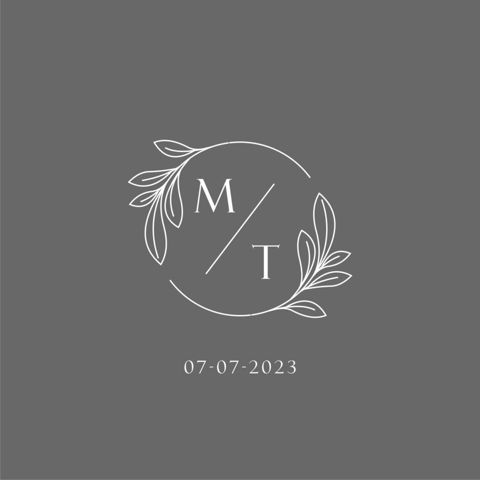 letra monte Boda monograma logo diseño creativo floral estilo inicial nombre modelo vector