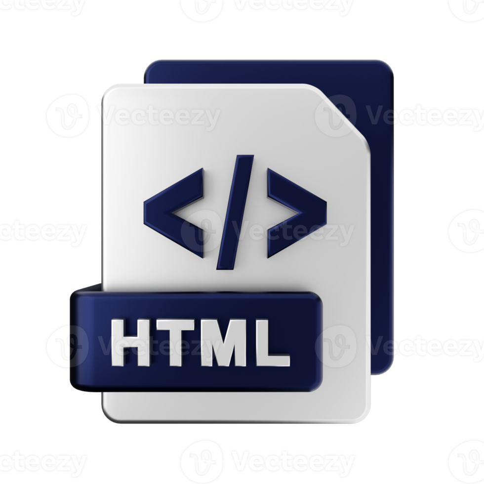 3d html file icon illustration png