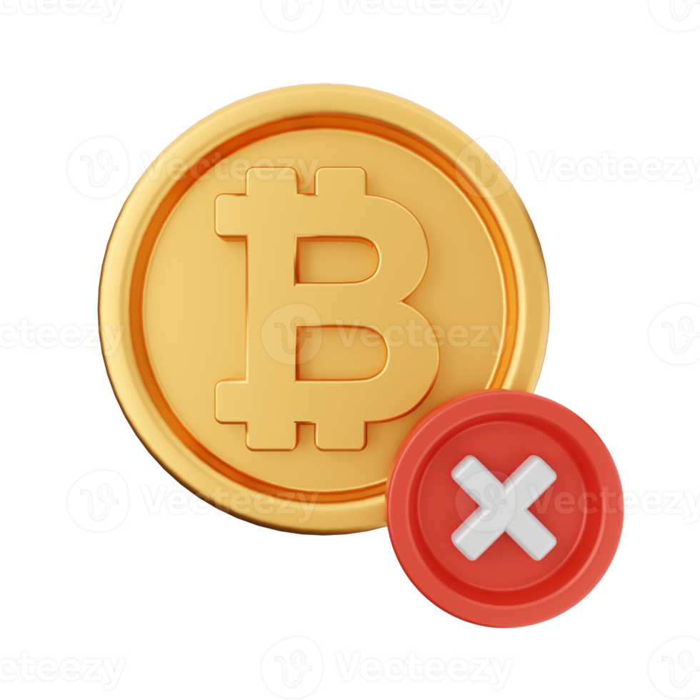 3d bitcoin cryptocurrency icon illustration png