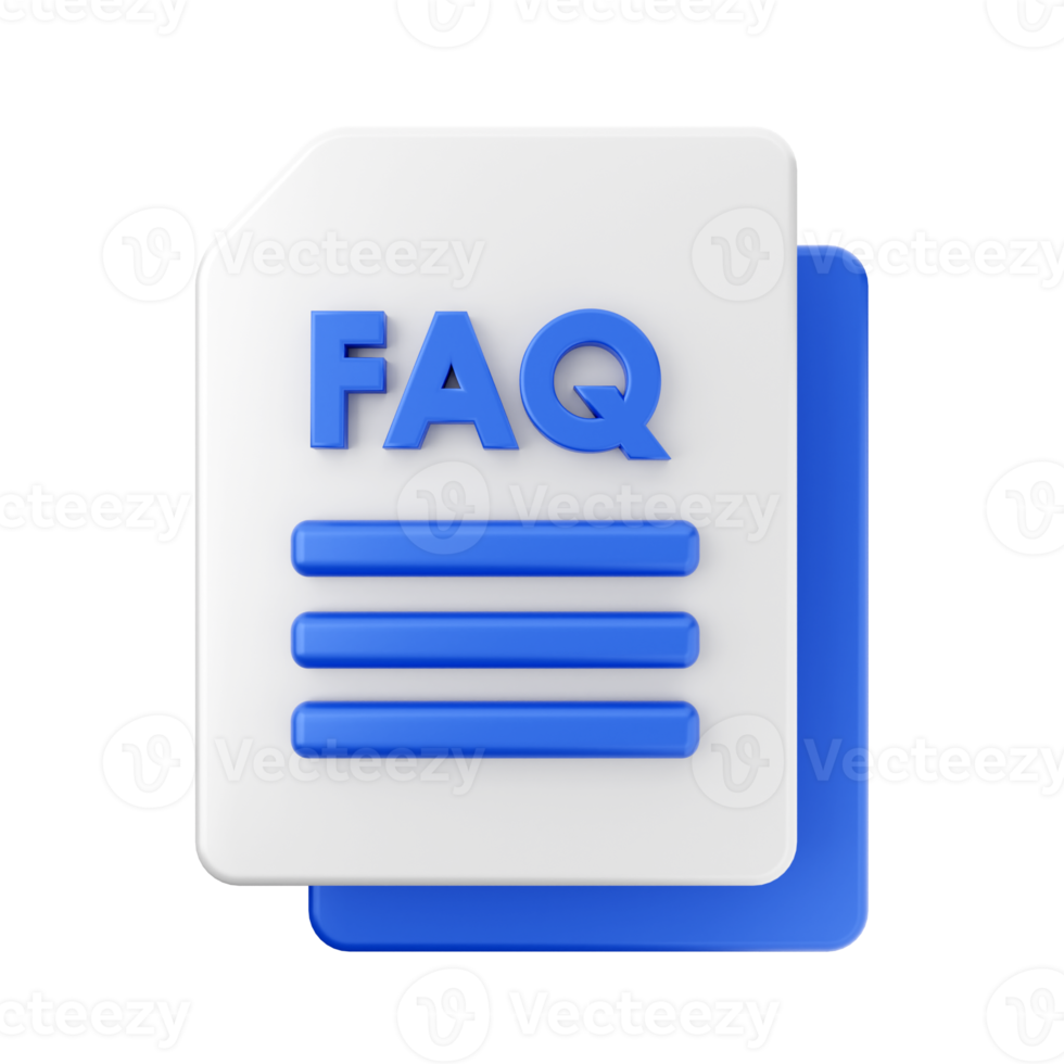 3d frequently asked questions icon illustration render png