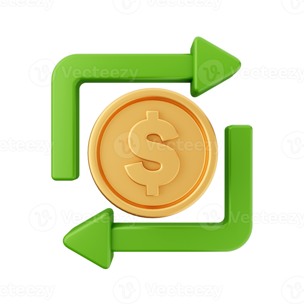 3d dinheiro dólar moeda ícone ilustração png