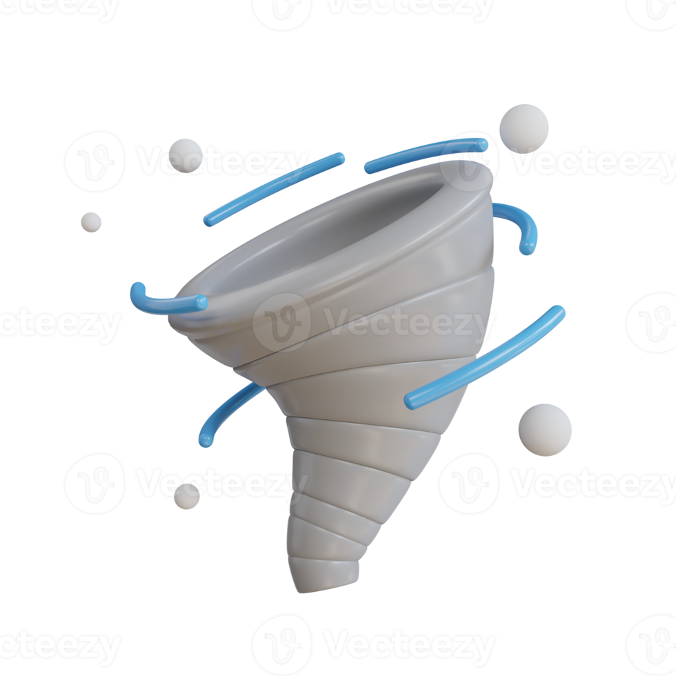 realistisch tornado wervelen. 3d illustratie van tornado. weer icoon png