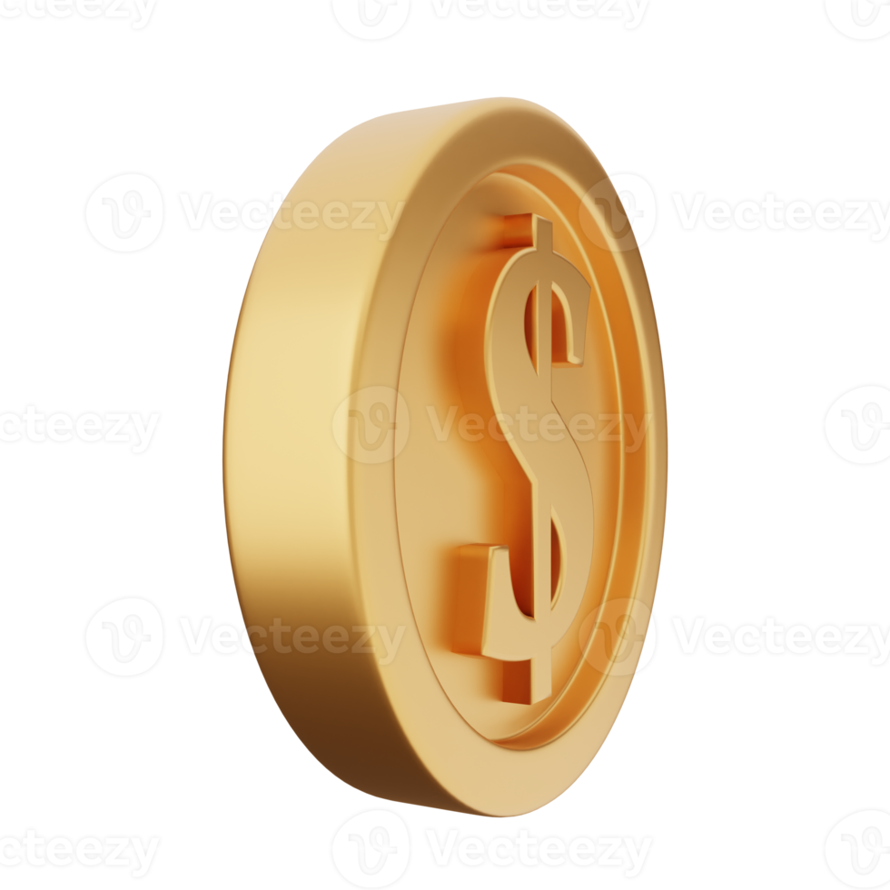 3d coin dollar gold png