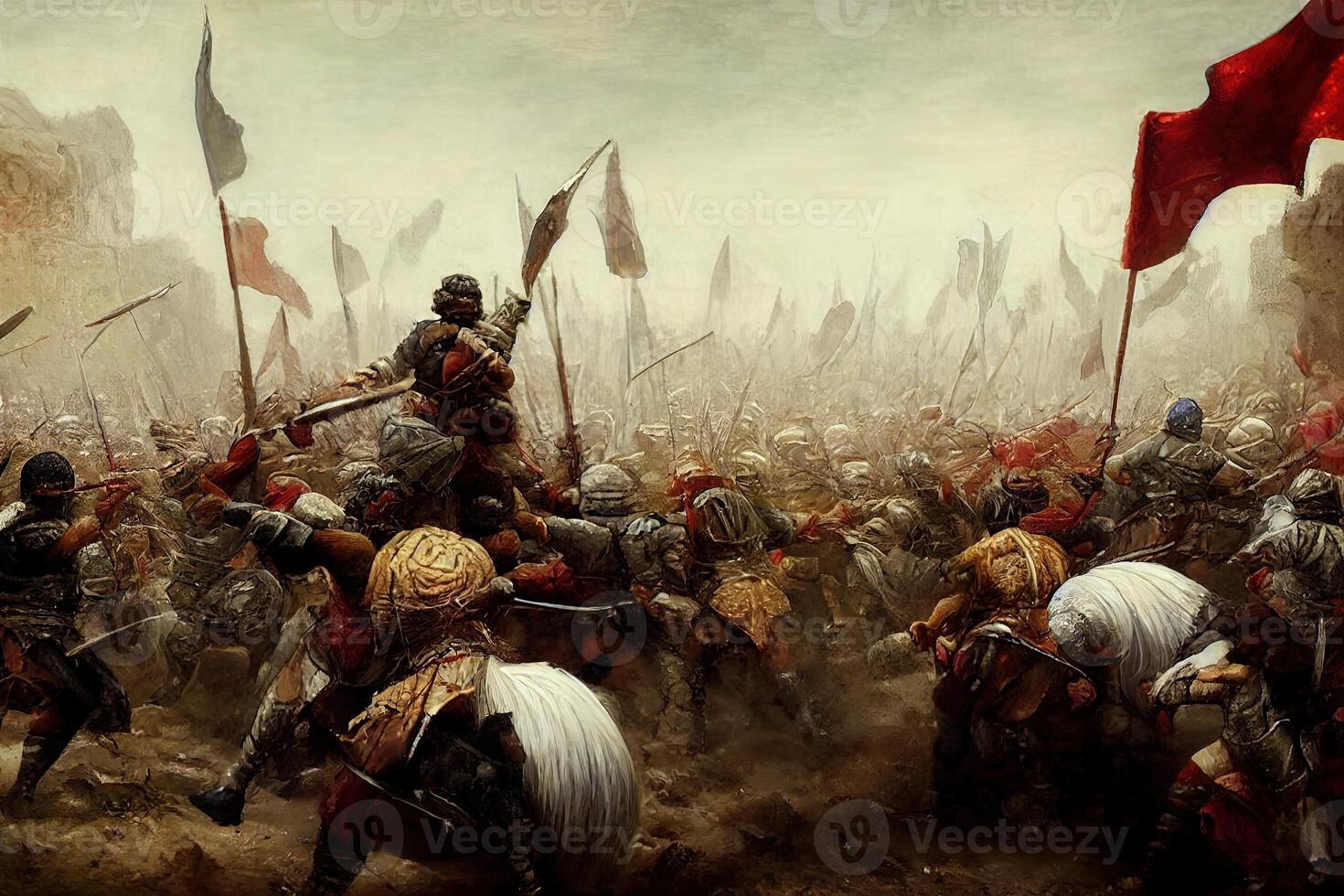 ilustración persas en un campo de batalla foto