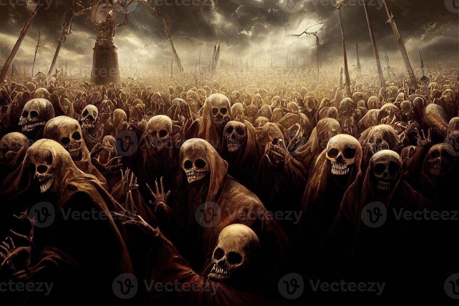 ilustración montaje de muerto almas en infierno foto