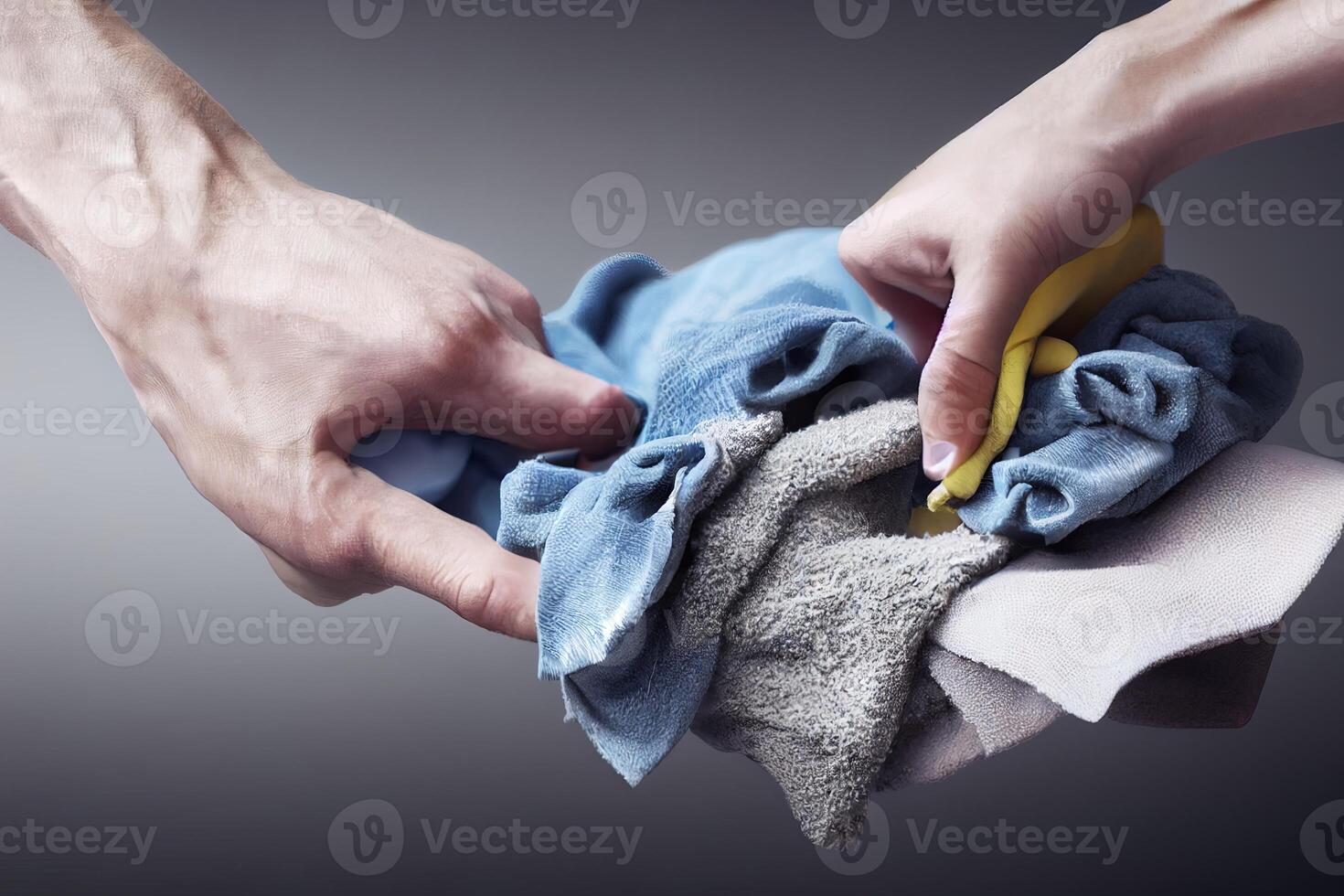 illustration of dirty hands with a piece of clothes photo