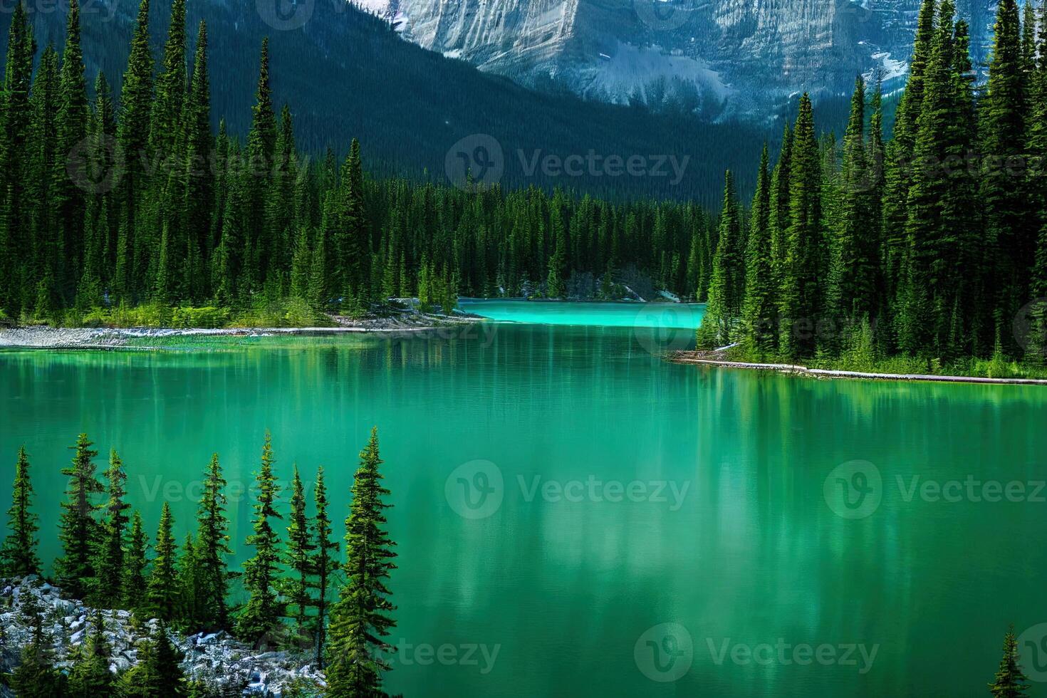 illustration of a lake in canada photo