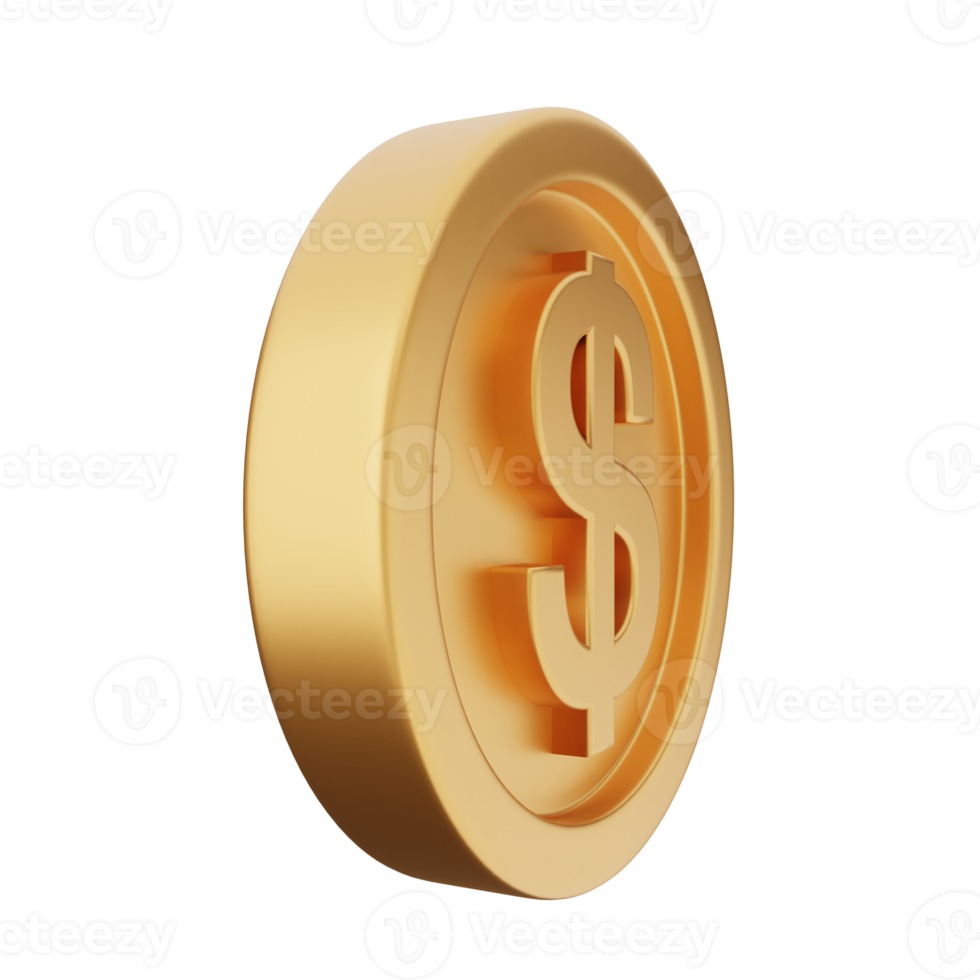 3d coin gold dollar silver bronze png