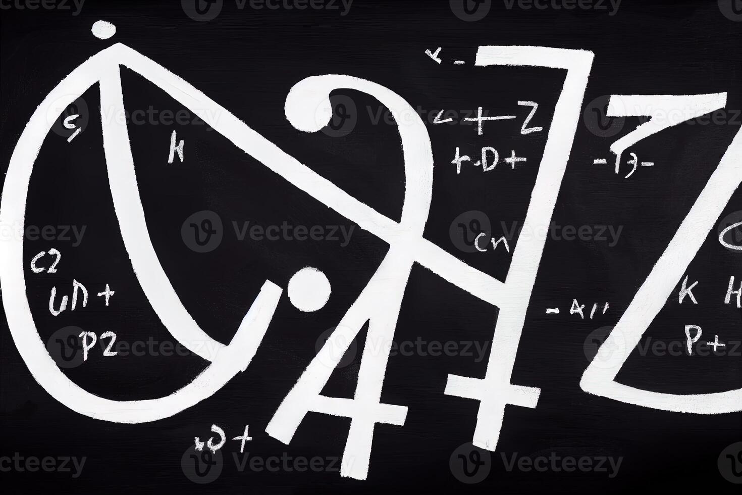 illustration of chemical formula on a blackboard photo