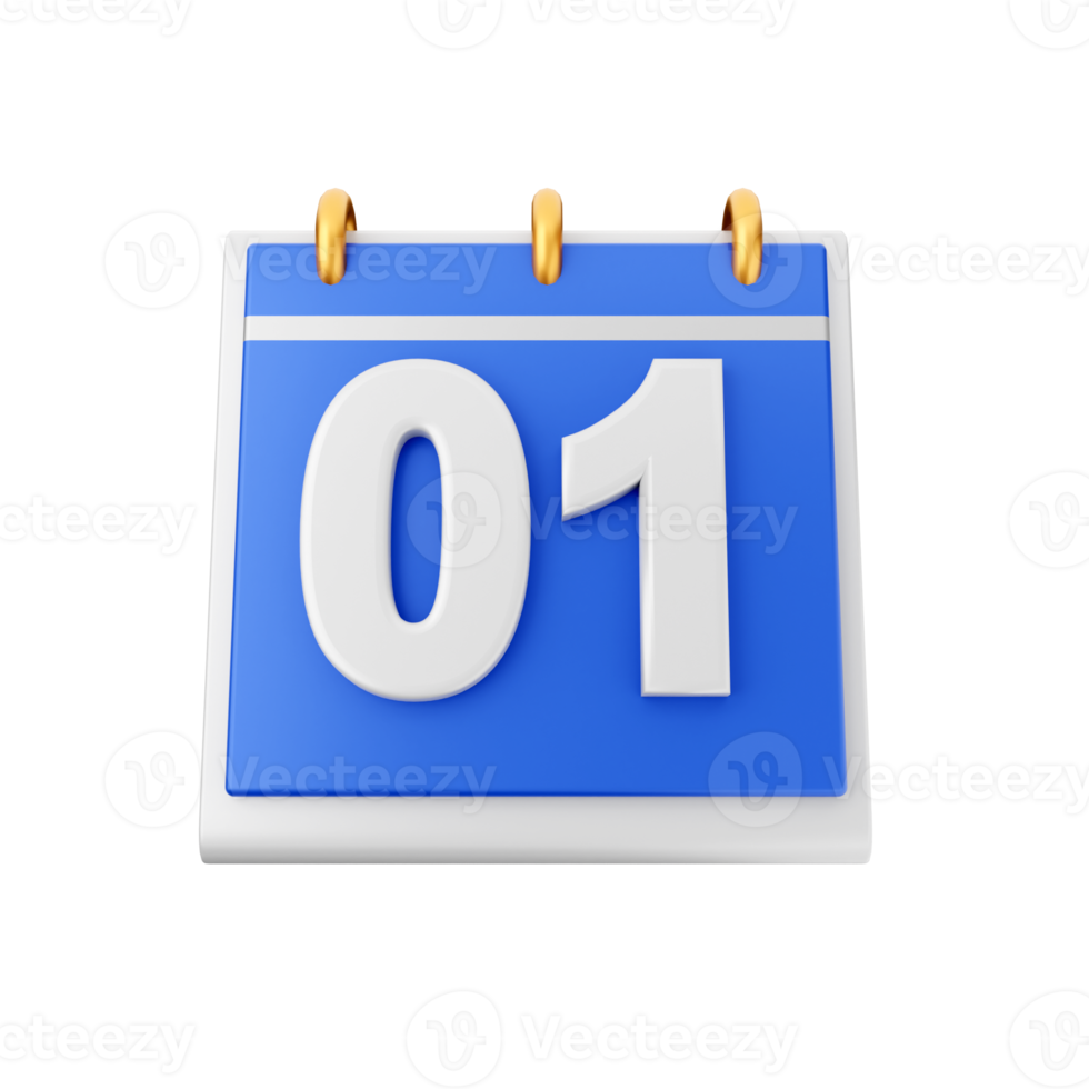 3d calendar icon render illustration png