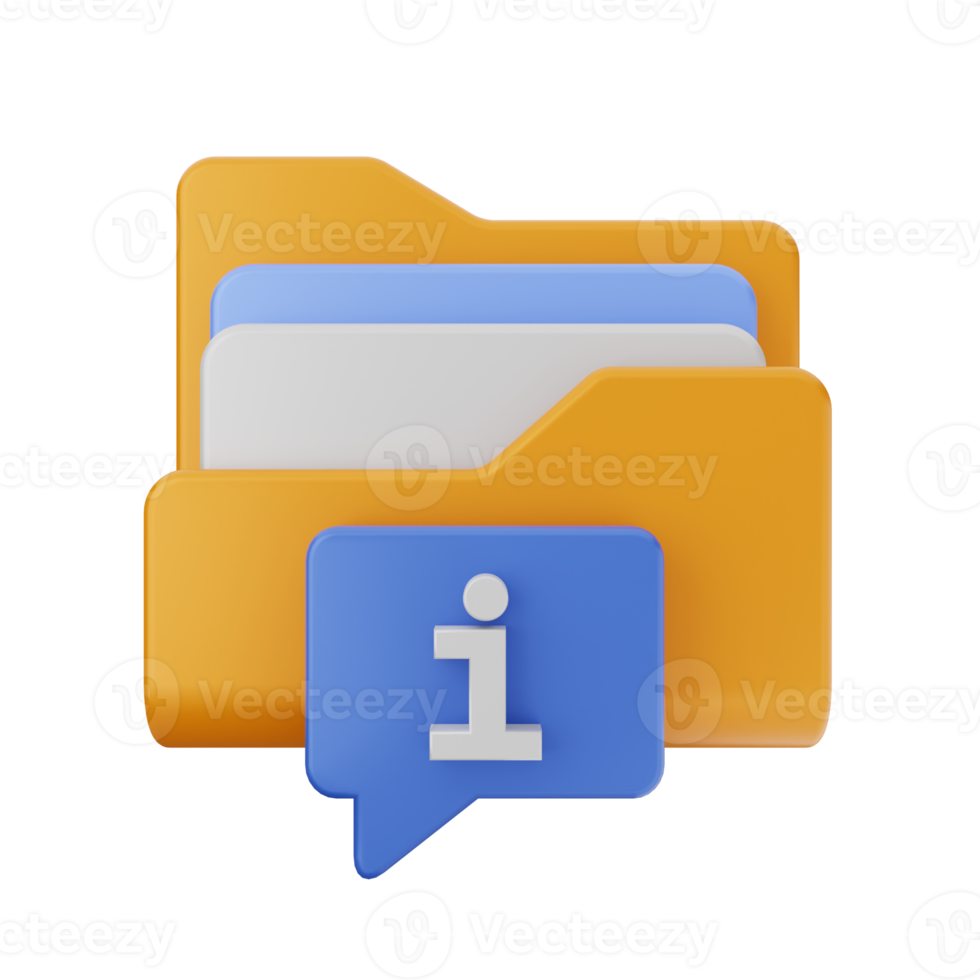 3d folder icon illustration png