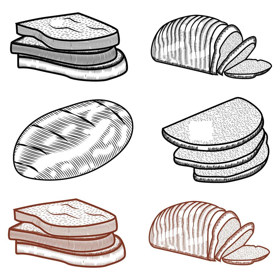 Vintage Bread coloring books vector