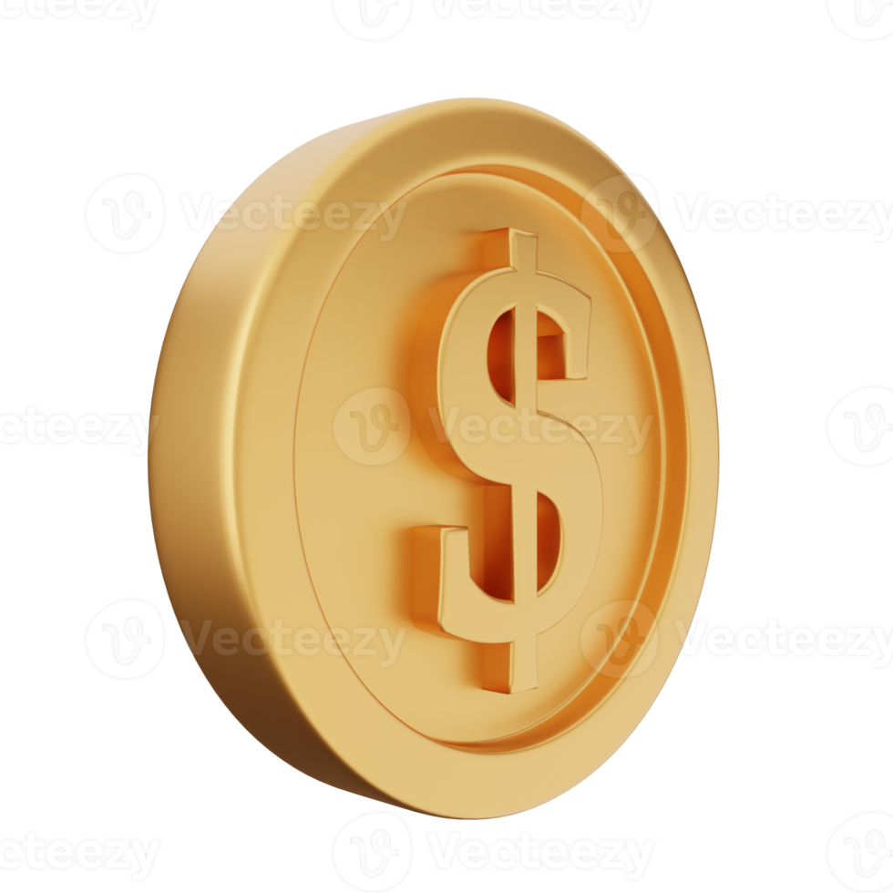 3d coin gold dollar silver bronze png