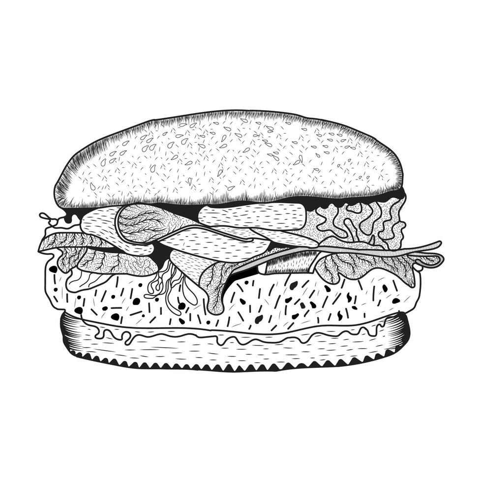 Clásico hamburguesa colorante paginas vector