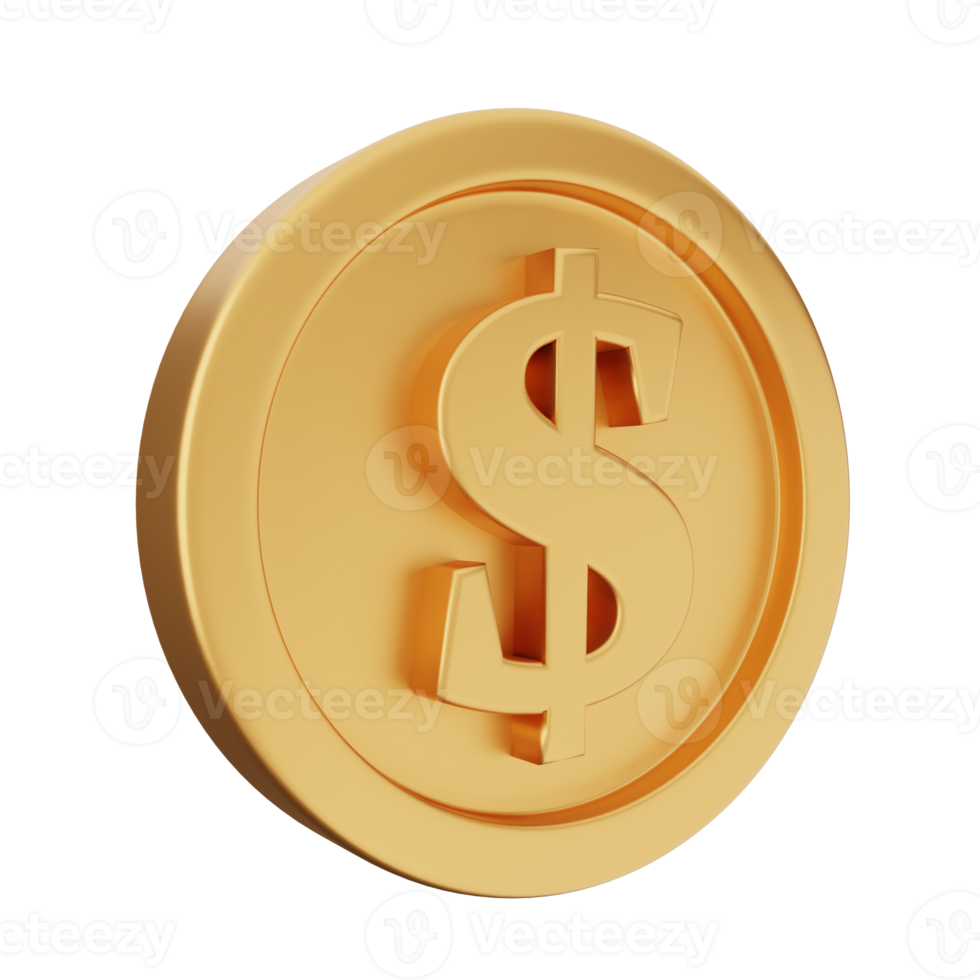 3d coin gold dollar silver bronze png