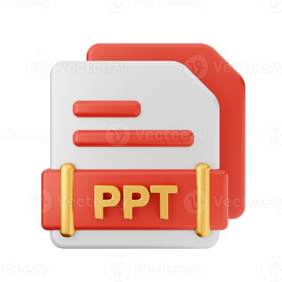 3d PPT file format icon png