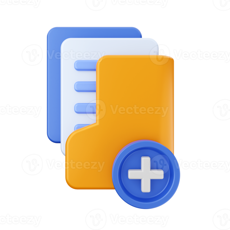3d file add new folder icon illustration png